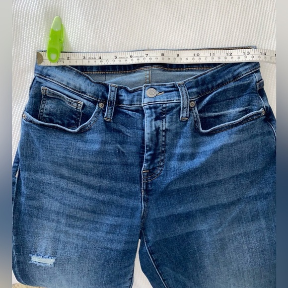 Women’s LUCKY BRAND medium wash mid rise crop Ava‎ distressed jeans size 28/6 - Picture 6 of 16